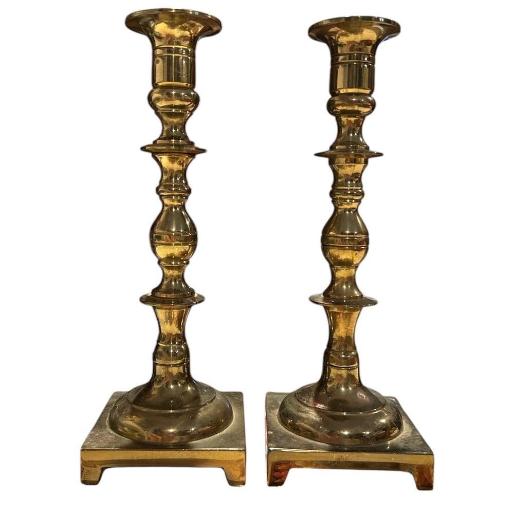 Vintage CM Solid Brass Candlestick Holders 9.75” tall, 1 Pair of Two - Picture 8 of 9